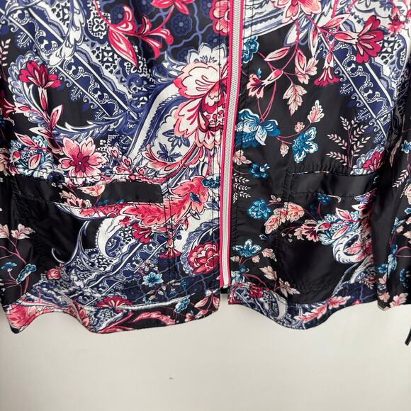 Nwt Chico's Zenergy Paisley Lightweight Gathered Sleeve Packable Jacket Sz 2(12) - Picture 5 of 14